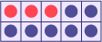 Square 4: 3 red circles and 7 blue circles. 3, plus, 7, equals, ten. Ten, minus, 7, equals, 3. 