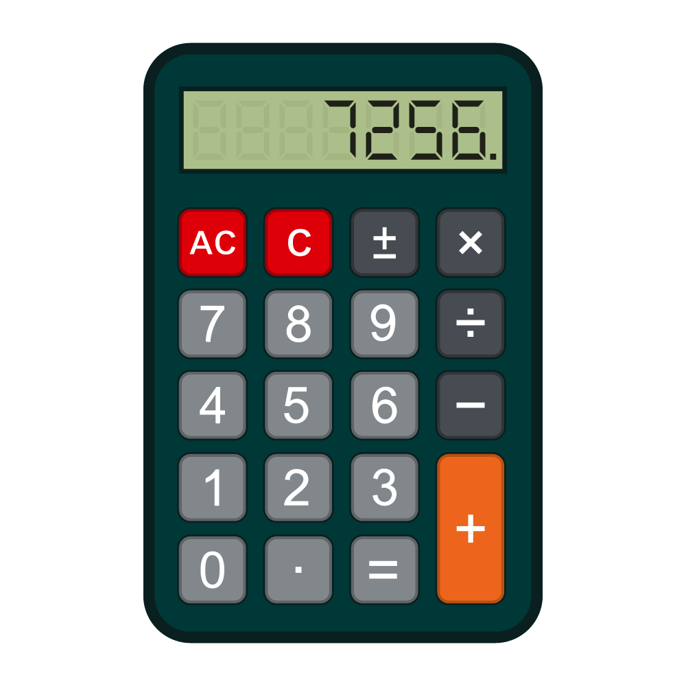 Object of concrete material of a calculator.