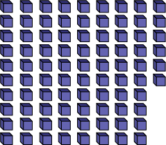 Example has 8 rows of ten cubes, 86 cube units.