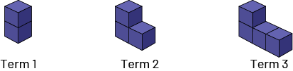 Rank two has one cube on top of one another and one cube on the side. Rank 3 has one cube on top of one another and two on the side.