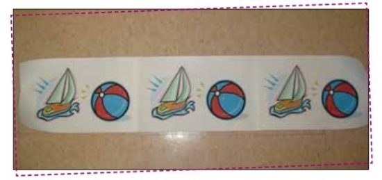 A sequence of a non-numeric with repetitive patterns: sailboat, beach ball, boat, beach ball, sail boat, and beach ball.