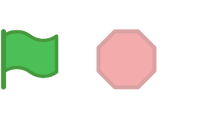 Boutons d’exécution d’un logiciel de codage.