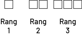 Suite non numérique à motif croissant : suite « B », Rang un, un cube. Rang 2, deux cubes. Rang 3, 3 cubes. 