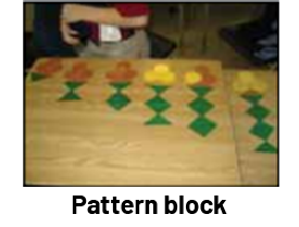 On a table, an increasing sequence was created with geometric mosaic patterns.