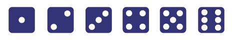 Sprite: 6 dice, they are respectively on their face from one to 6.