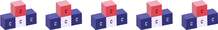 5 set of 4 cubes named “c”.