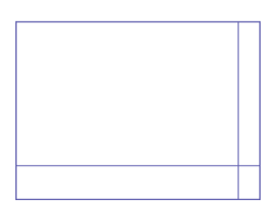 On a rectangle, two lines are perpendicular, at the right corner, at the bottom of the rectangle.