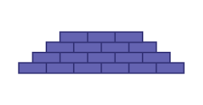 Wall composed of 18 bricks.