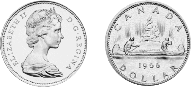 Head and tails of a silver dollar