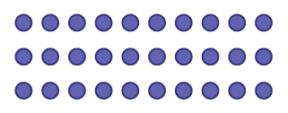 Représentation rectangulaire de 3 rangées de dix éléments. 