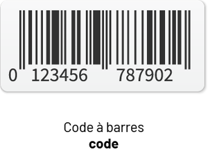 Un code à barres présente la série de chiffres suivante : zéro, un, deux, trois, quatre, cinq six, sept, huit, sept, neuf, zéro, deux. 