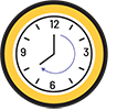 Une horloge dont l’aiguille la plus longue est sur le 12. La petite aiguille est sur le 8. Une flèche part du 12 et va jusqu’au 8.