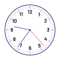 Horloge analogique qui indique 9 heures et 36 minutes et 23 secondes.