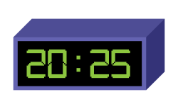 Horloge numérique qui indique 20 heures 25.