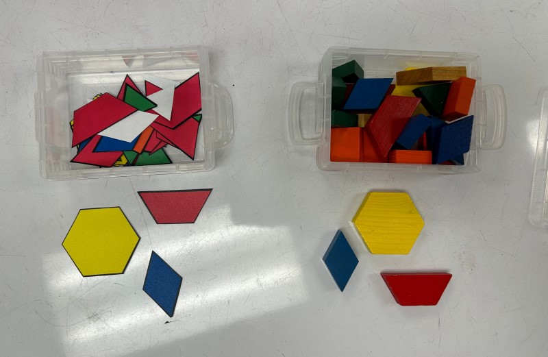 Two containers with "geometric shapes"