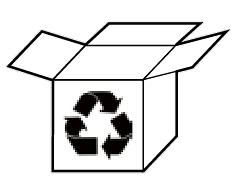 Une boîte ouverte avec le symbole de recyclage sur le devant de la boîte.
