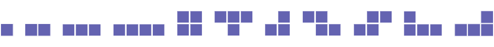 Onze vues possibles construites avec des carrées.
