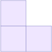 3 carrés placés en forme de « L ».