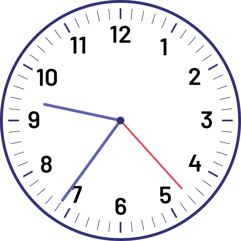 Analog clock that indicates 9 hours and 36 minutes and 23 seconds.