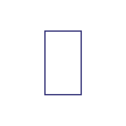 A thick rectangle with two sets of parallel sides, one shorter and one longer. The rectangle is vertical.