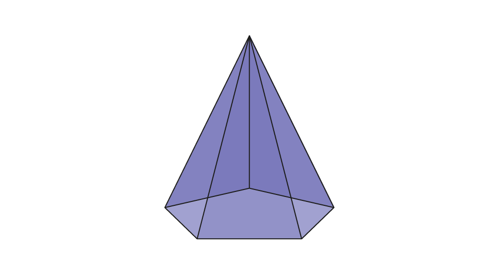 Pyramid with a pentagonal base.