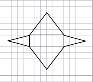 Development of a prism with a rectangular base.