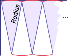 The representation of a paper plate that has been folded, and cut, so that the department can be identified.