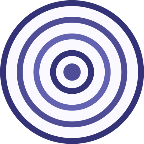 A circular target.